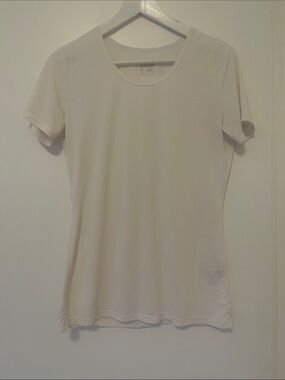 Classic Crew Neck Short Sleeve Top in Cream